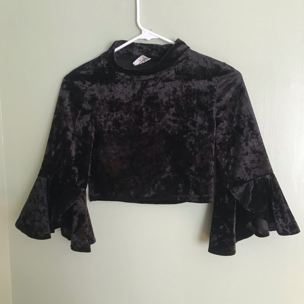 Velvet mock neck